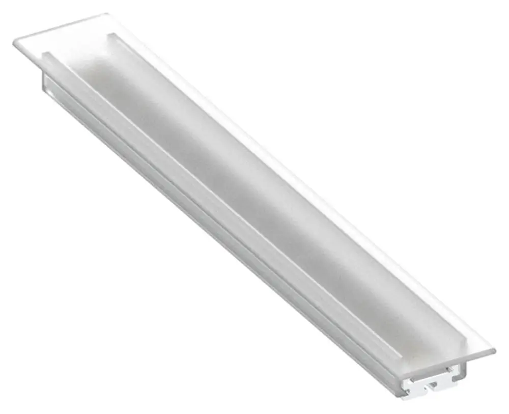 Weißes, längliches Lichtprofil von Keuco, mit einer schmalen Öffnung und flachem Design, geeignet für die Montage in verschiedenen Anwendungen.